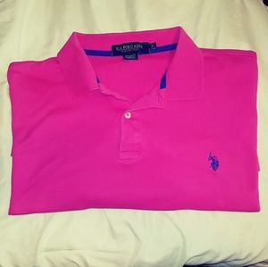 U.S. Polo Assn. XL Fuchsia Pink Polo Golf Shirt
